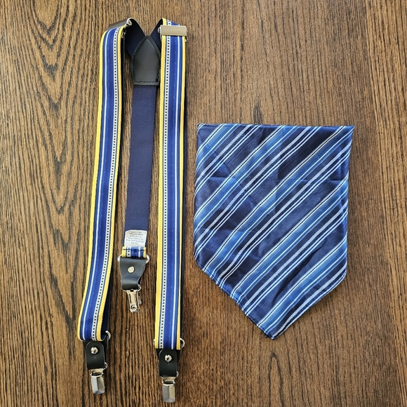Suspender and Pocket Square Set One Size  Fits All - Picture 1 of 4